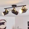 Plafonnier Rialey Laiton, Noir, 3 lumières