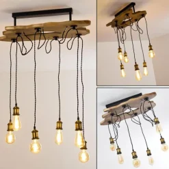 Plafonnier Rimforsa Brun, Laiton, Rouille, 6 lumières