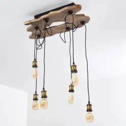 Plafonnier Rimforsa Brun, Laiton, Rouille, 6 lumières