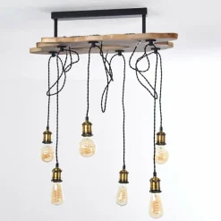 Plafonnier Rimforsa Brun, Laiton, Rouille, 6 lumières