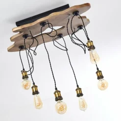 Plafonnier Rimforsa Brun, Laiton, Rouille, 6 lumières