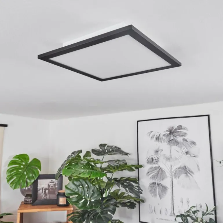 Plafonnier Ringuelet LED Noir, Blanc, 1 lumière, Télécommandes