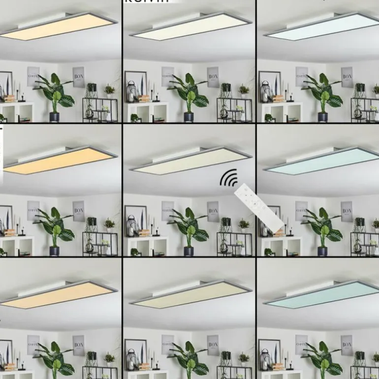 Plafonnier Ringuelet LED Blanc, 1 lumière, Télécommandes