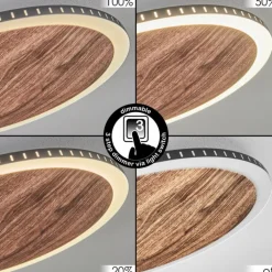 Plafonnier Rocha LED Brun, Couleur bois, Noir, 1 lumière