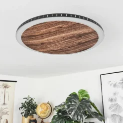 Plafonnier Rocha LED Brun, Couleur bois, Noir, 1 lumière