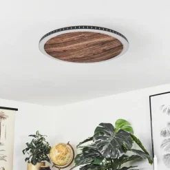 Plafonnier Rocha LED Brun, Couleur bois, Noir, 1 lumière