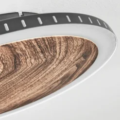 Plafonnier Rocha LED Brun, Couleur bois, Noir, 1 lumière