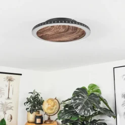 Plafonnier Rocha LED Brun, Couleur bois, Noir, 1 lumière