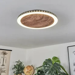 Plafonnier Rocha LED Brun, Couleur bois, Noir, 1 lumière