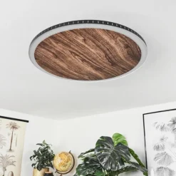 Plafonnier Rocha LED Brun, Couleur bois, Noir, 1 lumière