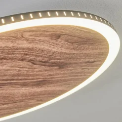 Plafonnier Rocha LED Brun, Couleur bois, Noir, 1 lumière