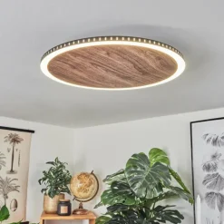 Plafonnier Rocha LED Brun, Couleur bois, Noir, 1 lumière