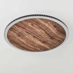 Plafonnier Rocha LED Brun, Couleur bois, Noir, 1 lumière