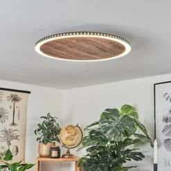 Plafonnier Rocha LED Brun, Couleur bois, Noir, 1 lumière