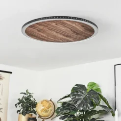 Plafonnier Rocha LED Brun, Couleur bois, Noir, 1 lumière