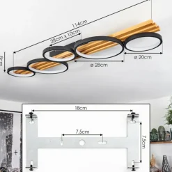 Plafonnier Rodekro LED Écru, Noir, 1 lumière