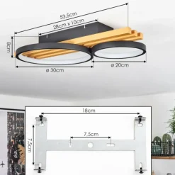 Plafonnier Rodekro LED Écru, Noir, 1 lumière