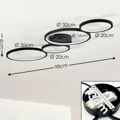 Plafonnier Rodekro LED Noir, 1 lumière