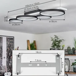 Plafonnier Rodekro LED Noir, Blanc, 1 lumière