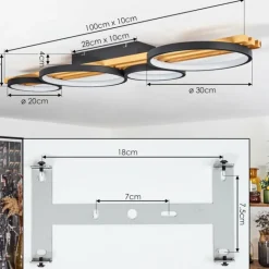 Plafonnier Rodekro LED Noir, 1 lumière