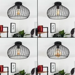 Plafonnier Rogsvolden Noir, 1 lumière