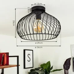 Plafonnier Rogsvolden Noir, 1 lumière