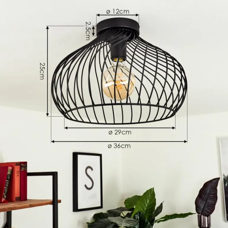 Plafonnier Rogsvolden Noir, 1 lumière