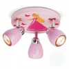 Plafonnier rond à spots Brilliant Leuchten Princess Rose, 3 lumières