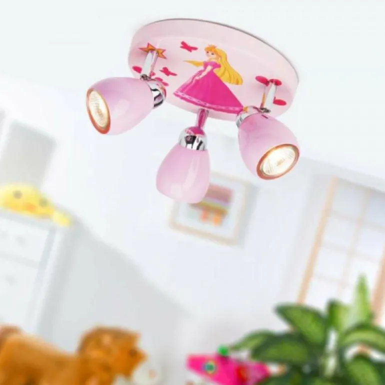 Plafonnier rond à spots Brilliant Leuchten Princess Rose, 3 lumières