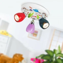 Plafonnier rond à spots Brilliant Leuchten Birds Multicolore, 3 lumières