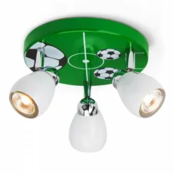 Plafonnier rond à spots Brilliant Leuchten Soccer Vert, Blanc, 3 lumières