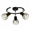 Plafonnier rond à spots Brilliant Blacky Noir, 3 lumières