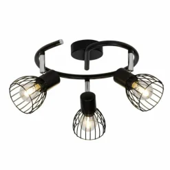 Plafonnier rond à spots Brilliant Blacky Noir, 3 lumières