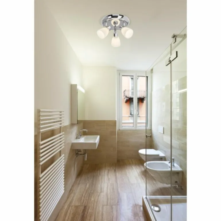 Plafonnier rond à spots Brilliant Kensington Chrome, 3 lumières