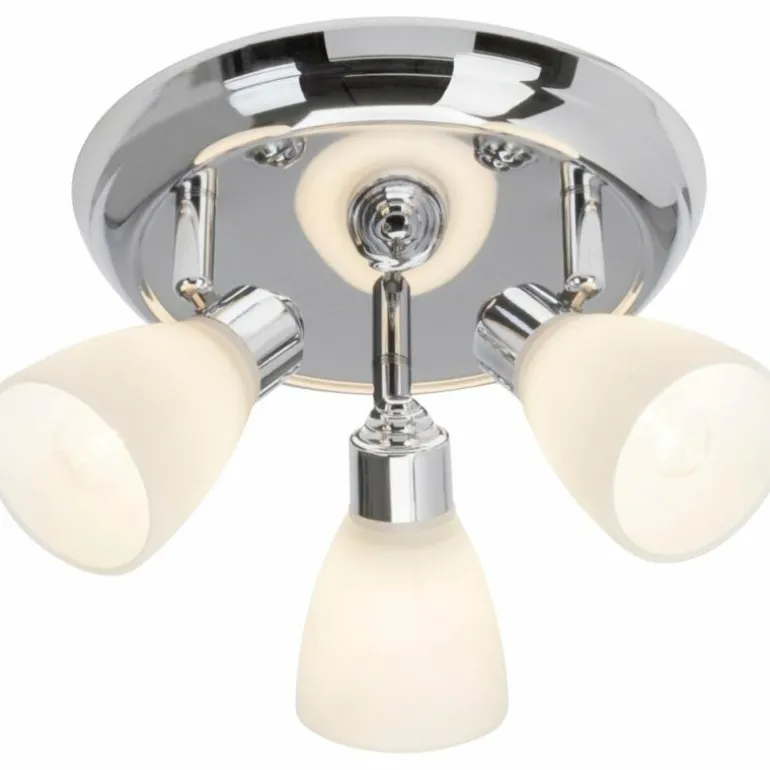 Plafonnier rond à spots Brilliant Kensington Chrome, 3 lumières