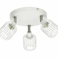 Plafonnier rond à spots Brilliant Flavian Blanc, 3 lumières