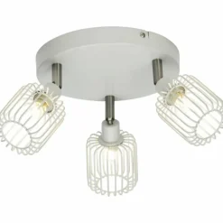 Plafonnier rond à spots Brilliant Flavian Blanc, 3 lumières