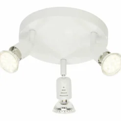 Plafonnier rond à spots Brilliant Loona LED Blanc, 3 lumières