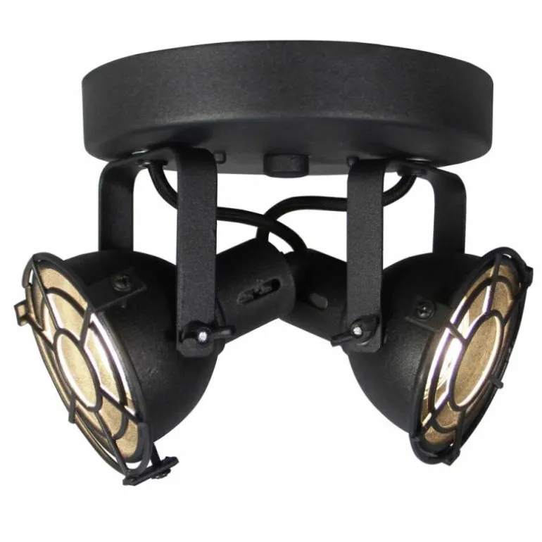 Plafonnier rond à spots Brilliant Jesper LED Noir, 2 lumières