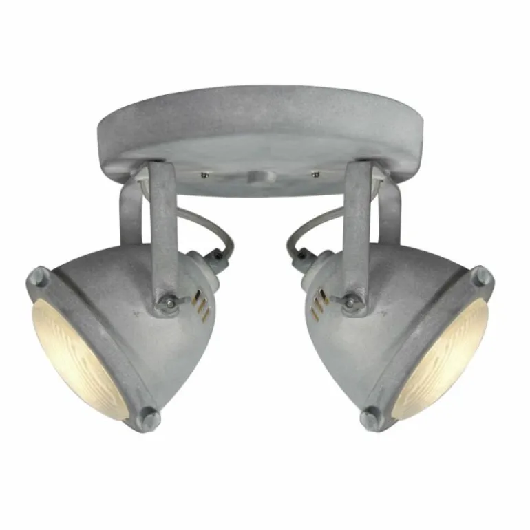 Plafonnier rond à spots Brilliant Carmen LED Gris, 2 lumières