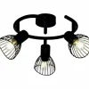 Plafonnier rond à spots Brilliant Elhi Noir, 3 lumières