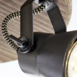 Plafonnier rond à spots Brilliant Seed Bois foncé, Noir, 3 lumières