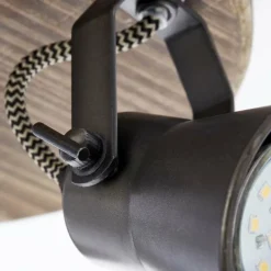 Plafonnier rond à spots Brilliant Seed Bois foncé, Noir, 3 lumières