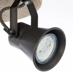 Plafonnier rond à spots Brilliant Seed Bois foncé, Noir, 3 lumières