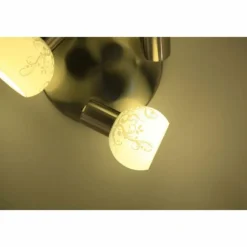 Plafonnier rond à spots Brilliant Bona Blanc, 3 lumières