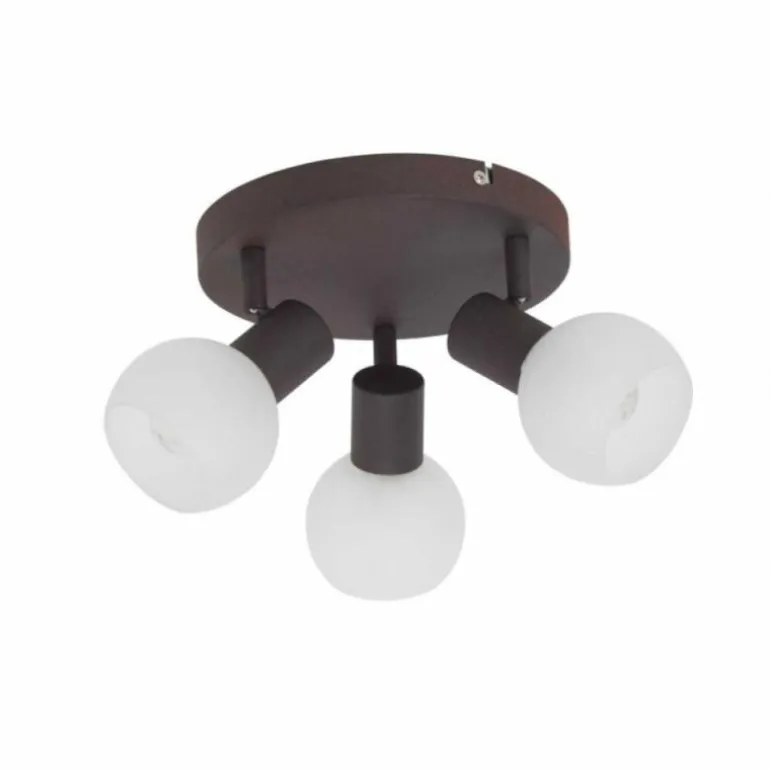 Plafonnier rond à spots Brilliant Gabon Brun, 3 lumières