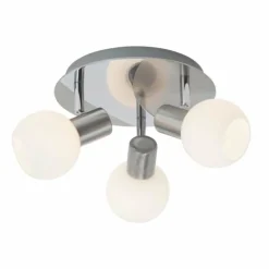 Plafonnier rond à spots Brilliant Tiara Blanc, 3 lumières