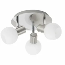 Plafonnier rond à spots Brilliant Tiara Blanc, 3 lumières