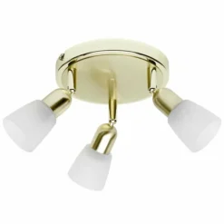 Plafonnier rond à spots Brilliant Sofia Laiton, 3 lumières