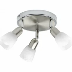 Plafonnier rond à spots Brilliant Sofia Blanc, 3 lumières